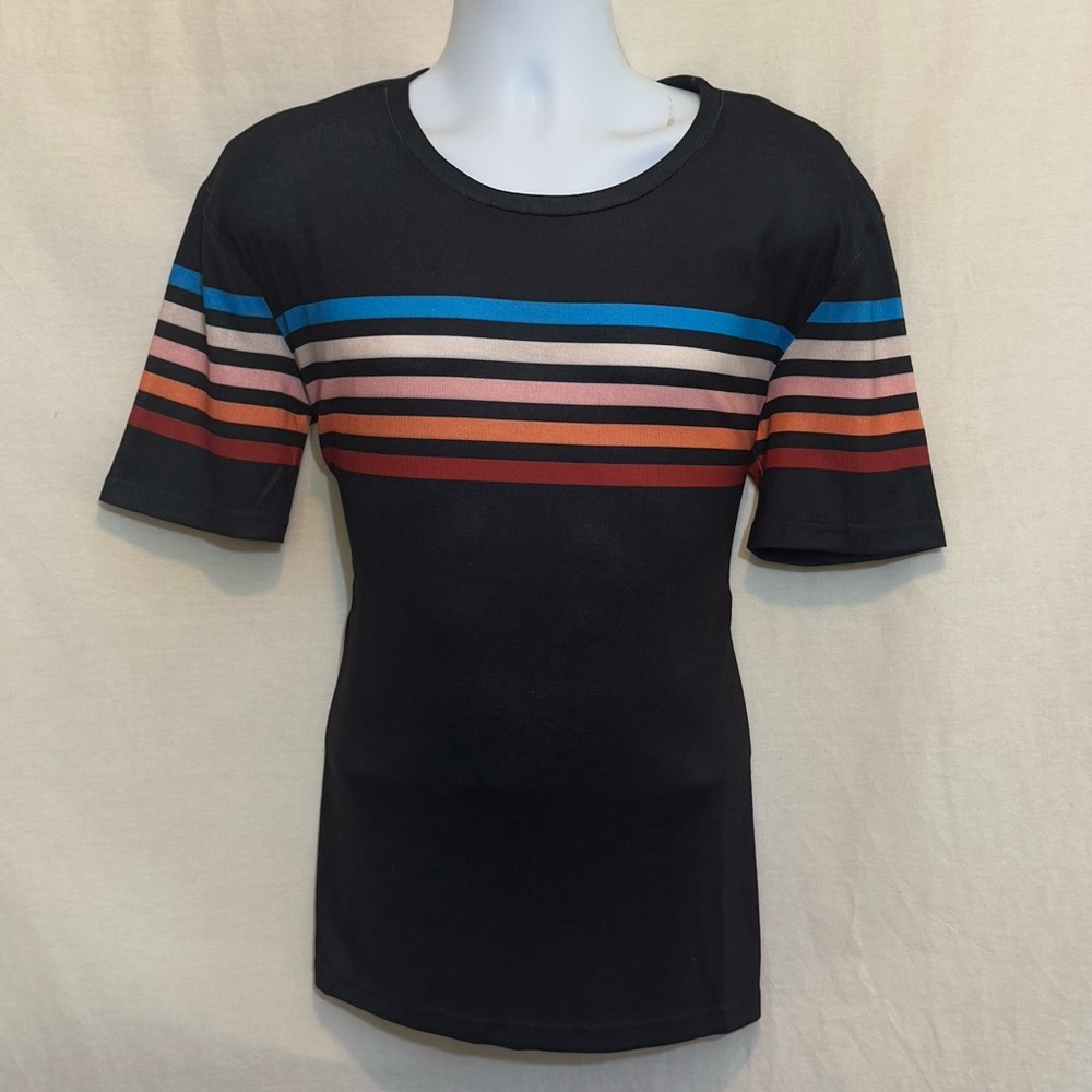 F-35 Men’s Luukse NWT Black &‎ Colorful Short Sleeve Shirt Size S